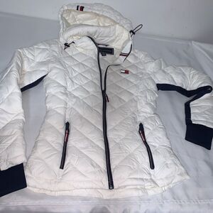 Tommy Hilfiger Women's Hooded Zip Front Short Packable Jacket size XS